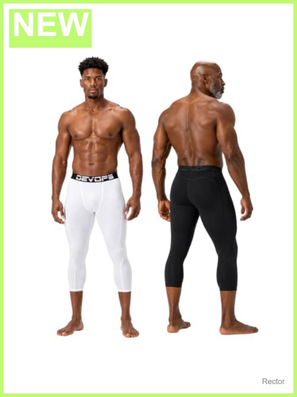 2 Pack Men's 3/4 Compression Pants Leggings with Pockets UPF 50+